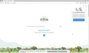 Screenshot von der Ecosia Suchmaschine